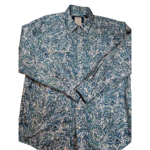 Panhandle Western Shirt Paisley Mens Sz XL Pearl Snap Button Rodeo Cowboy Rider - Picture 1 of 6